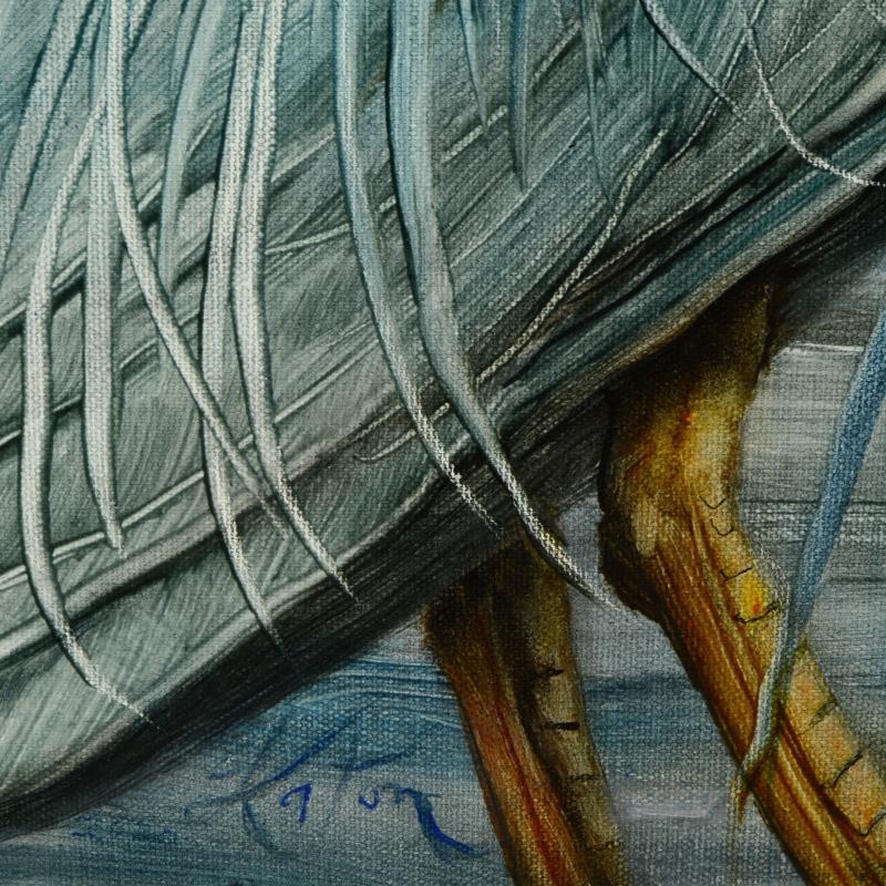Martin Katon Signed "Happy Great Blue Heron" 24x36 Original Oil Painting on Canvas at PristineAuction.com Martin Katon Signed "Happy Great Blue Heron" 24x36 Original Oil Painting on Canvas at PristineAuction.com