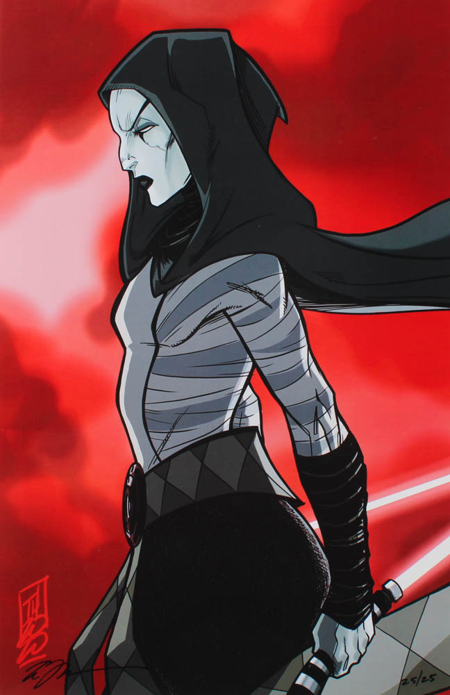 Tom Hodges - Asajj Ventress - "Star Wars: The Clone Wars" - Signed 11" x 17" Print LE #/25 (PA COA) at PristineAuction.com Tom Hodges - Asajj Ventress - "Star Wars: The Clone Wars" - Signed 11" x 17" Print LE #/25 (PA COA) at PristineAuction.com