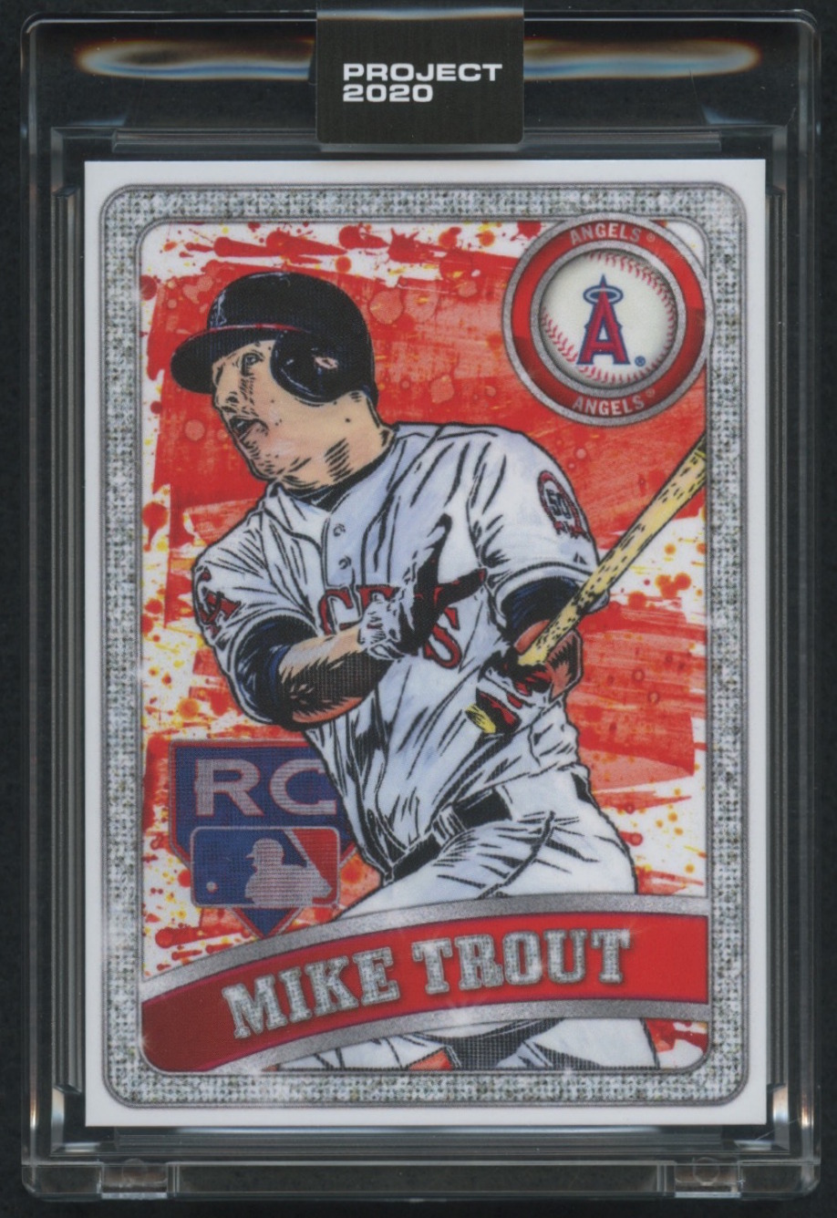 Mike Trout Topps Project 2020 #100 by Blake Jamieson (Project 2020 Encapsulated) at PristineAuction.com Mike Trout Topps Project 2020 #100 by Blake Jamieson (Project 2020 Encapsulated) at PristineAuction.com