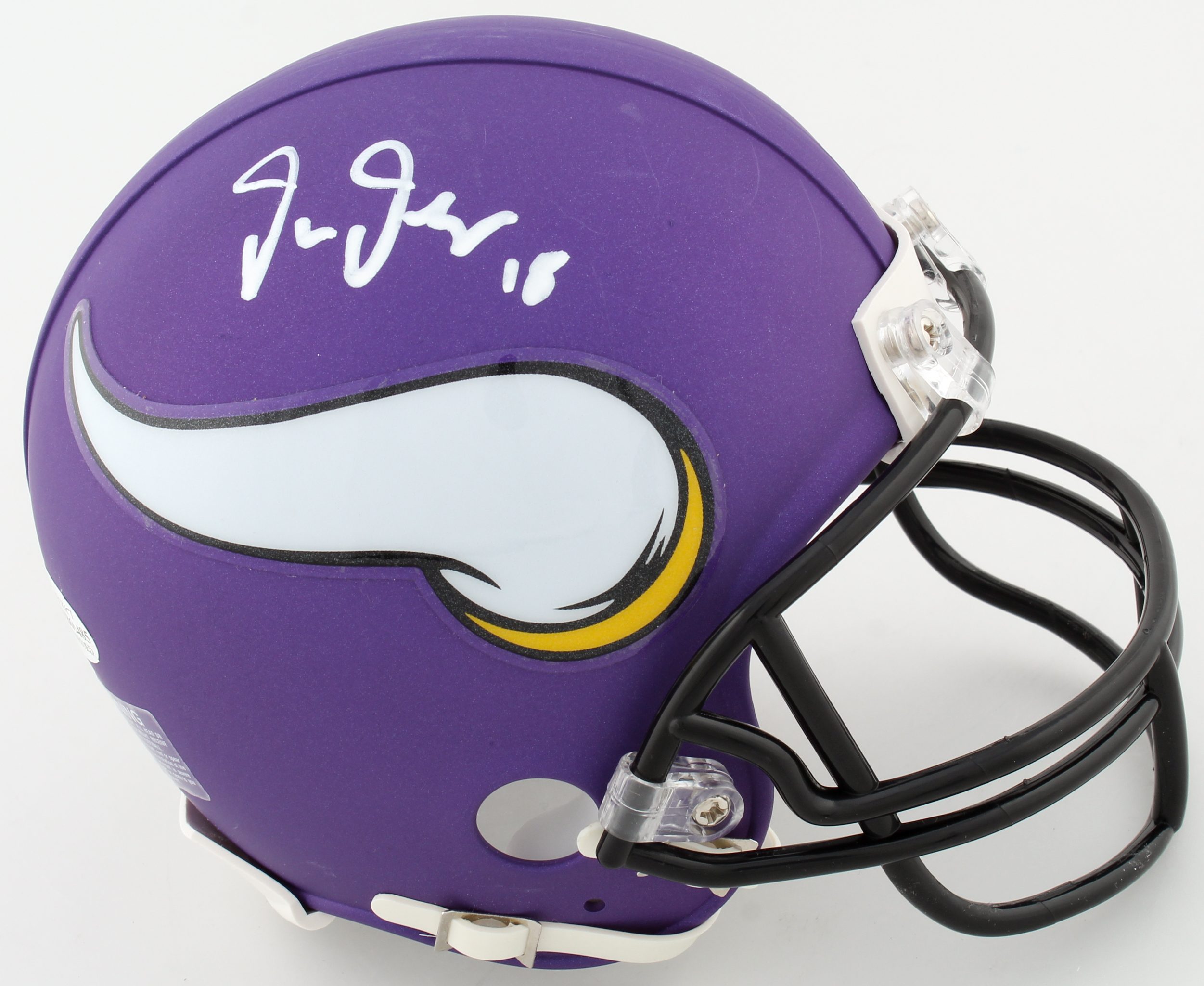 Justin Jefferson Signed Vikings Matte Purple Mini Helmet (Beckett Hologram) at PristineAuction.com Justin Jefferson Signed Vikings Matte Purple Mini Helmet (Beckett Hologram) at PristineAuction.com