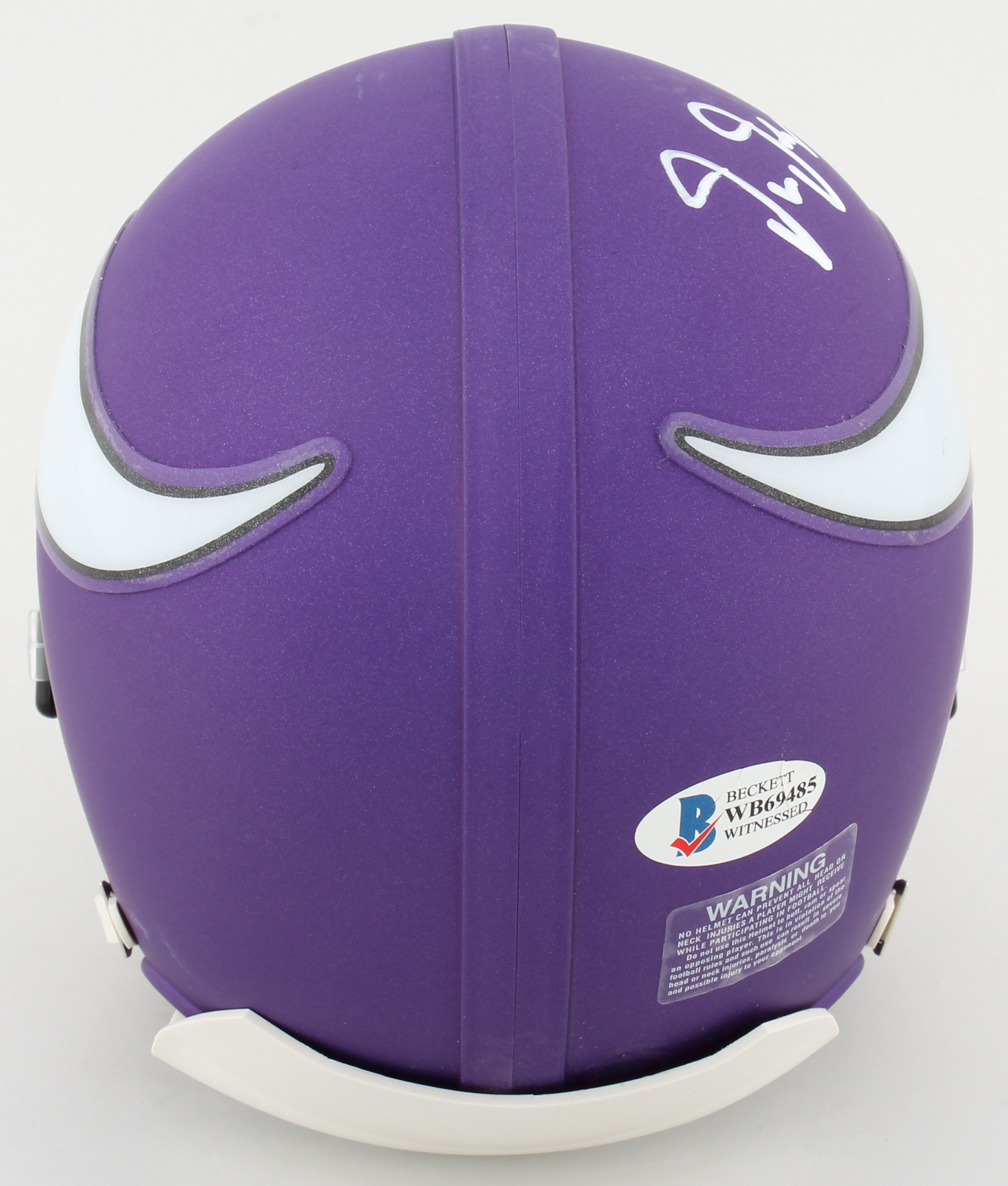 Justin Jefferson Signed Vikings Matte Purple Mini Helmet (Beckett Hologram) at PristineAuction.com Justin Jefferson Signed Vikings Matte Purple Mini Helmet (Beckett Hologram) at PristineAuction.com