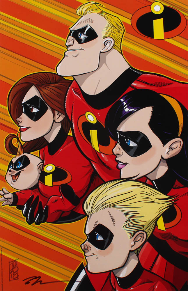 Tom Hodges - The Incredibles - Disney - Signed 11" x 17" Print (PA COA) at PristineAuction.com Tom Hodges - The Incredibles - Disney - Signed 11" x 17" Print (PA COA) at PristineAuction.com