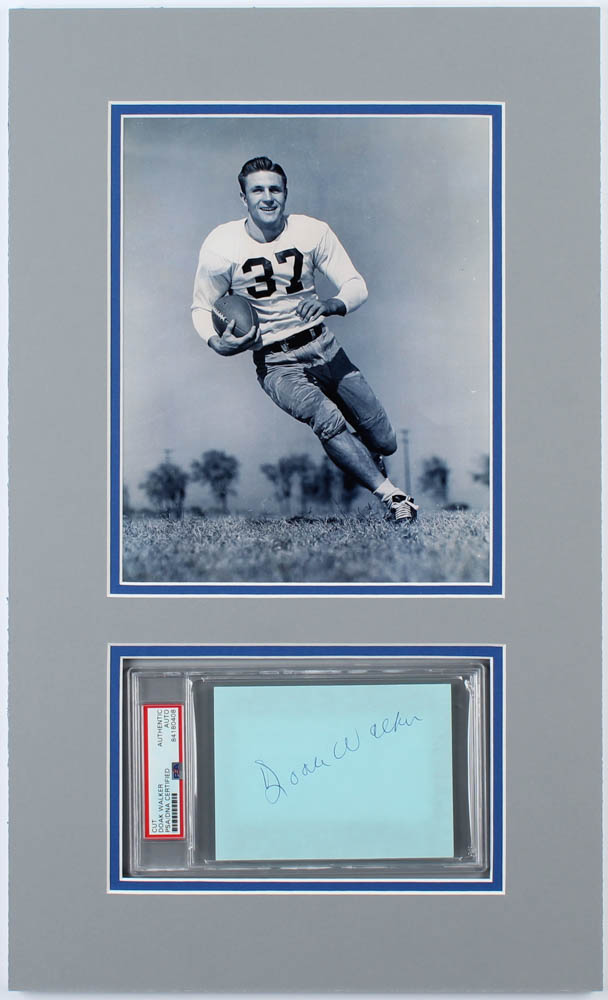 Doak Walker Signed 12x20 Custom Matted Cut Display (PSA Encapsulated) at PristineAuction.com Doak Walker Signed 12x20 Custom Matted Cut Display (PSA Encapsulated) at PristineAuction.com