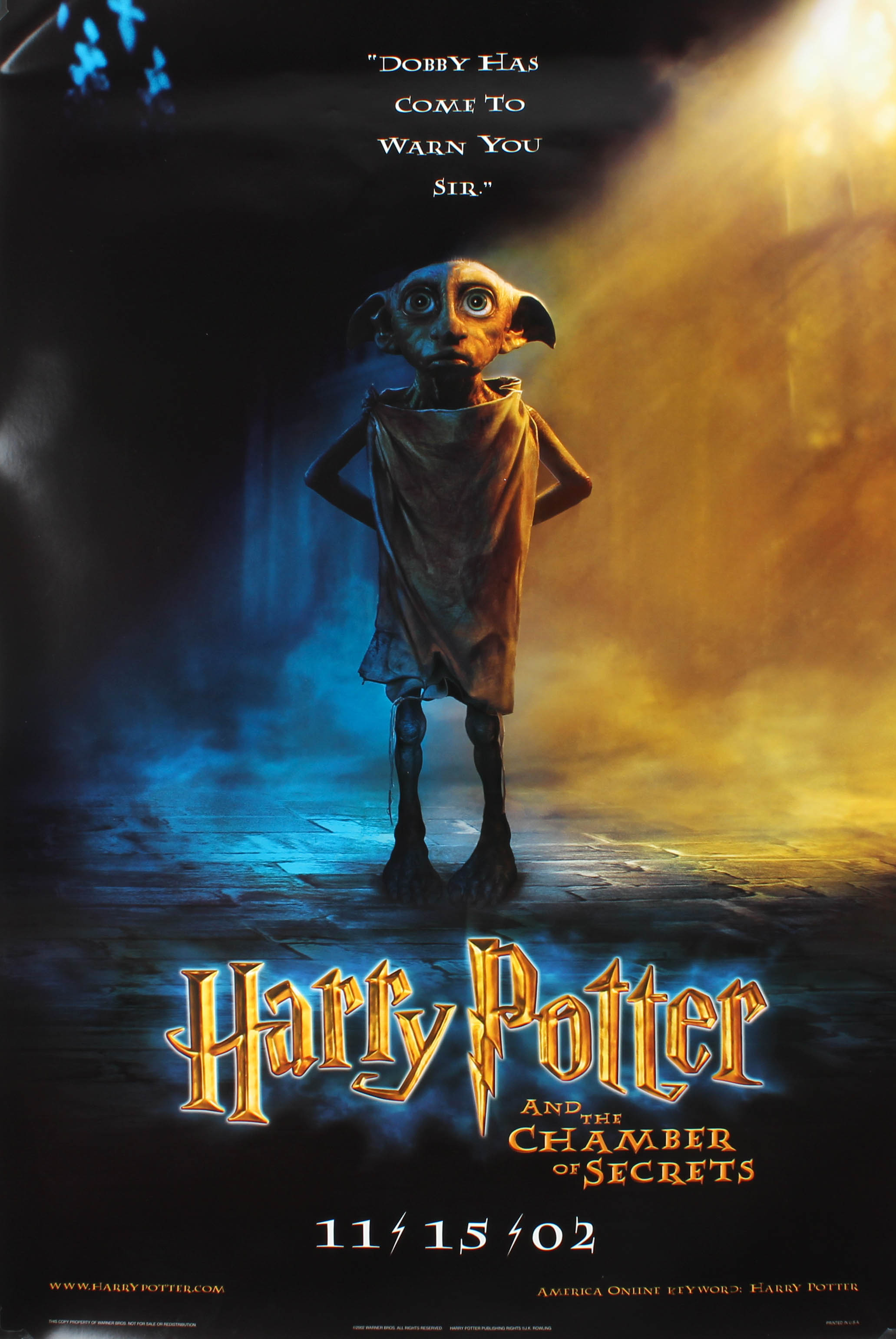 "Harry Potter & the Chamber of Secrets" 27x40 Special Edition Dobby Teaser Movie Poster at PristineAuction.com "Harry Potter & the Chamber of Secrets" 27x40 Special Edition Dobby Teaser Movie Poster at PristineAuction.com