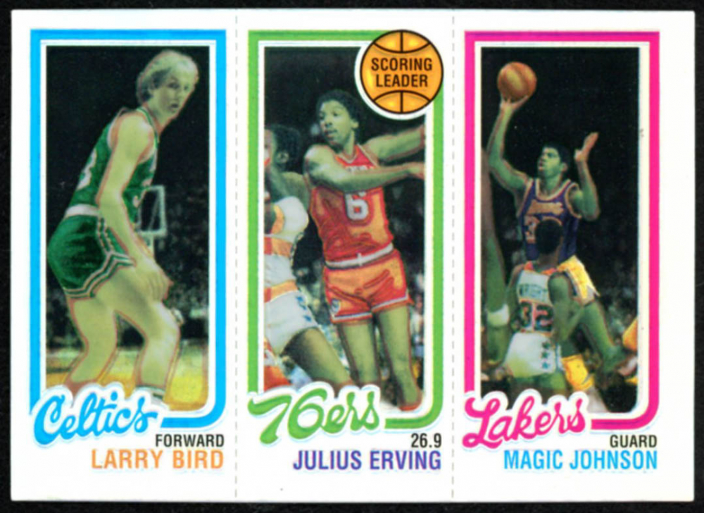 Larry Bird / Julius Erving / Magic Johnson 199697 Topps Finest