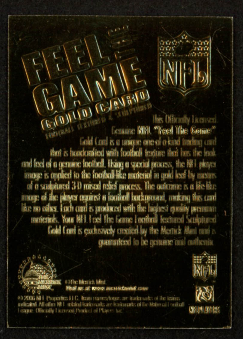 Tom Brady Draft Pick 23 KT Gold Card - 2006 Merrick Mint Feel The Game at PristineAuction.com Tom Brady Draft Pick 23 KT Gold Card - 2006 Merrick Mint Feel The Game at PristineAuction.com