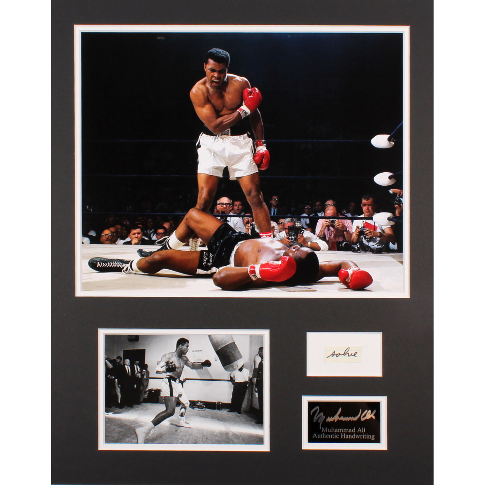 Muhammad Ali 16x20 Custom Matted Cut Display with (1) Hand-Written Word ...