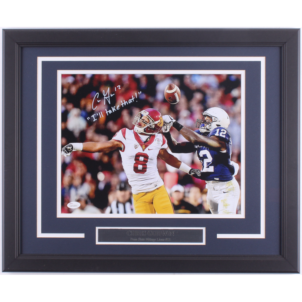 Chris Godwin Signed Penn State Nittany Lions 18x22 Custom Framed Photo Inscribed I Ll Take That Jsa Coa Pristine Auction
