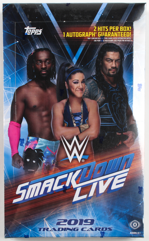 19 Topps Wwe Smackdown Live Wrestling Hobby Box With 24 Packs Pristine Auction