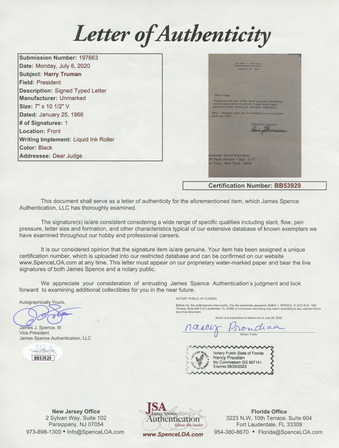 Harry S. Truman Signed 16x21 Custom Framed Letter Display (JSA LOA) at PristineAuction.com Harry S. Truman Signed 16x21 Custom Framed Letter Display (JSA LOA) at PristineAuction.com