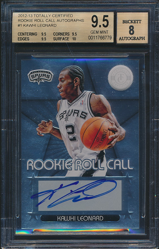 Kawhi Leonard 2012-13 Totally Certified Rookie Roll Call Autographs #1 (BGS 9.5) at PristineAuction.com Kawhi Leonard 2012-13 Totally Certified Rookie Roll Call Autographs #1 (BGS 9.5) at PristineAuction.com