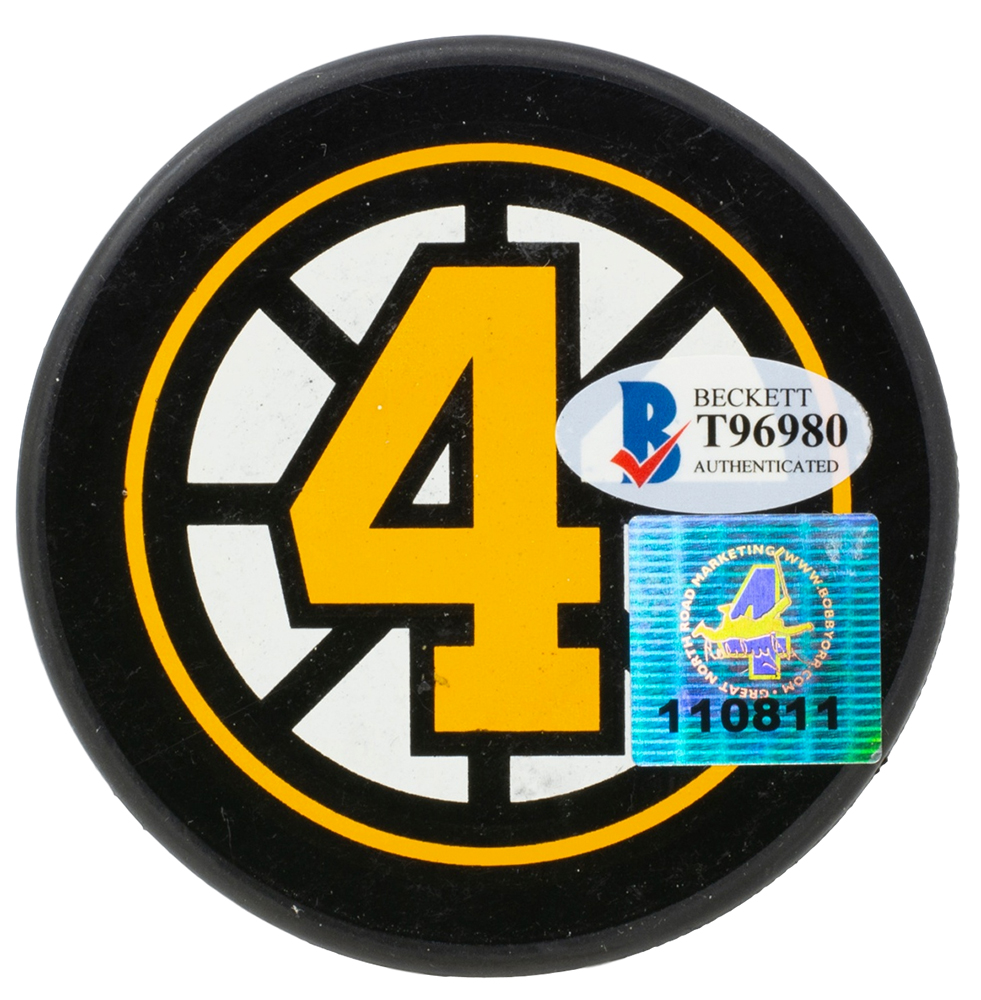 Bobby Orr Signed Bruins "The Flying Goal" Commemorative Puck (Orr COA & Beckett COA) at PristineAuction.com Bobby Orr Signed Bruins "The Flying Goal" Commemorative Puck (Orr COA & Beckett COA) at PristineAuction.com