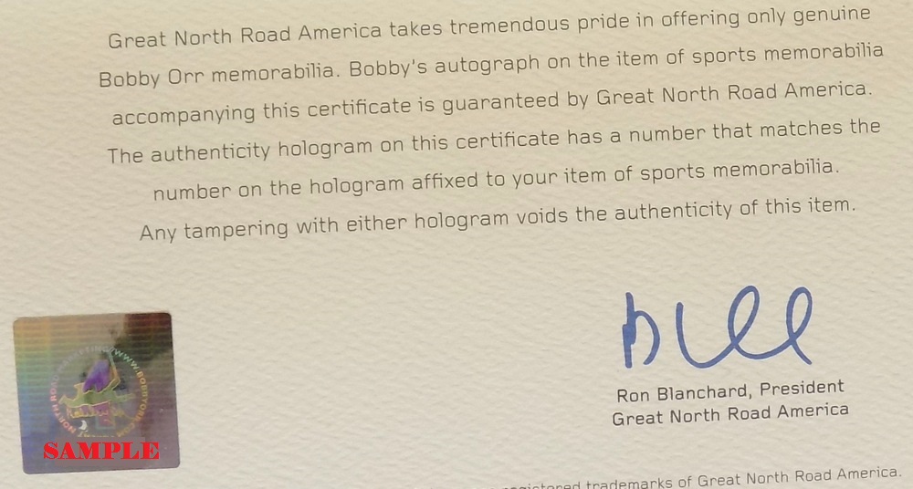 Bobby Orr Signed Bruins "The Flying Goal" Commemorative Puck (Orr COA & Beckett COA) at PristineAuction.com Bobby Orr Signed Bruins "The Flying Goal" Commemorative Puck (Orr COA & Beckett COA) at PristineAuction.com