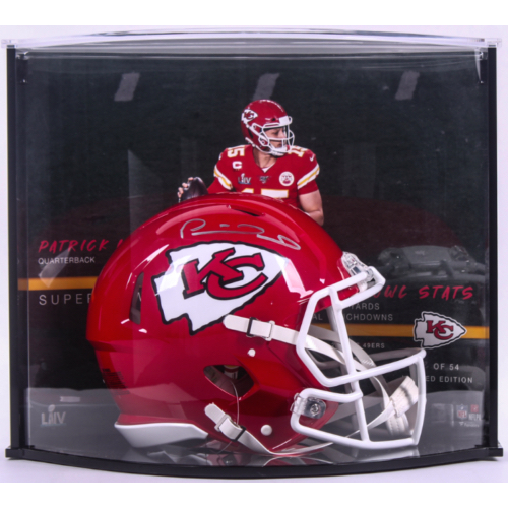 Patrick Mahomes Ii Signed Le Chiefs Super Bowl 54 Full Size Authentic On Field Speed Helmet With Custom Curve Display Fanatics Hologram Pristine Auction