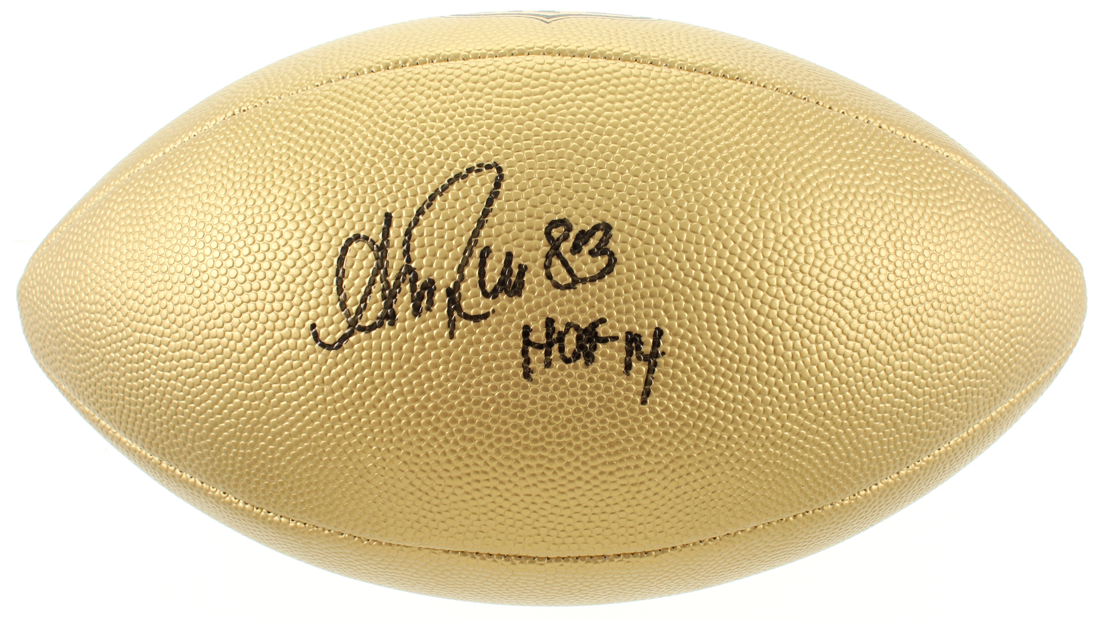 Andre Reed Signed Gold Metallic "The Duke" Official NFL Replica Game Ball Inscribed "HOF 14" (Schwartz Sports COA) at PristineAuction.com Andre Reed Signed Gold Metallic "The Duke" Official NFL Replica Game Ball Inscribed "HOF 14" (Schwartz Sports COA) at PristineAuction.com