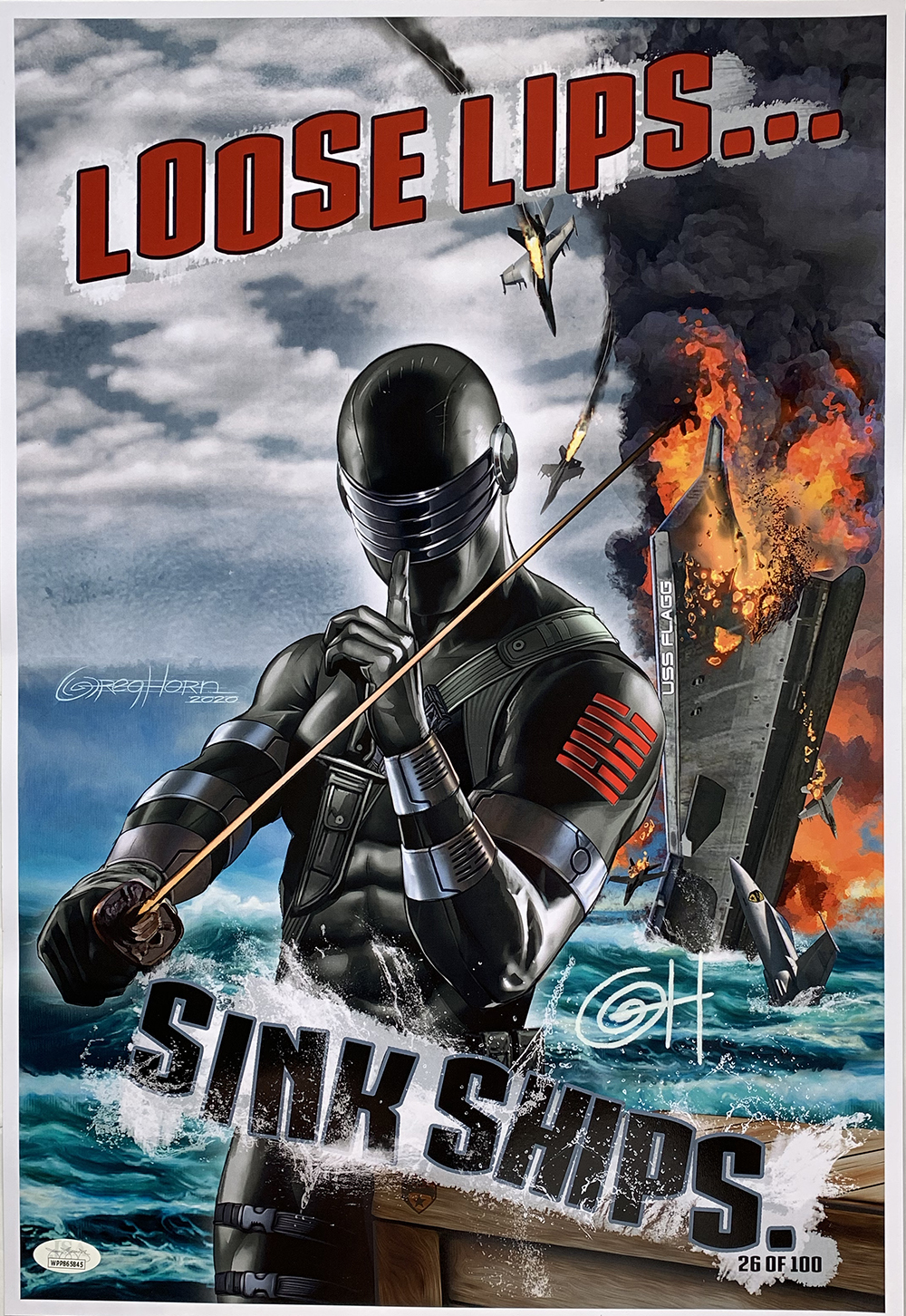 Greg Horn Signed LE "G.I. Joe Snake Eyes" 13x19 Lithograph (JSA COA) at PristineAuction.com Greg Horn Signed LE "G.I. Joe Snake Eyes" 13x19 Lithograph (JSA COA) at PristineAuction.com