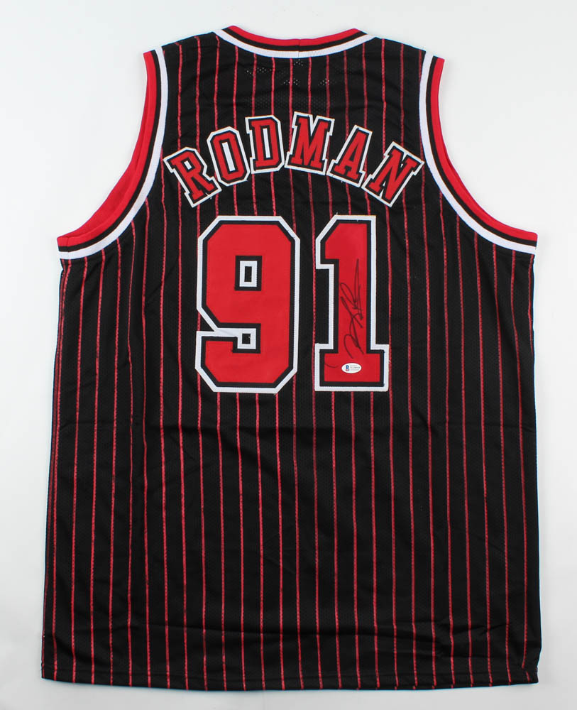 Dennis Rodman Signed Jersey (Beckett) at PristineAuction.com Dennis Rodman Signed Jersey (Beckett) at PristineAuction.com