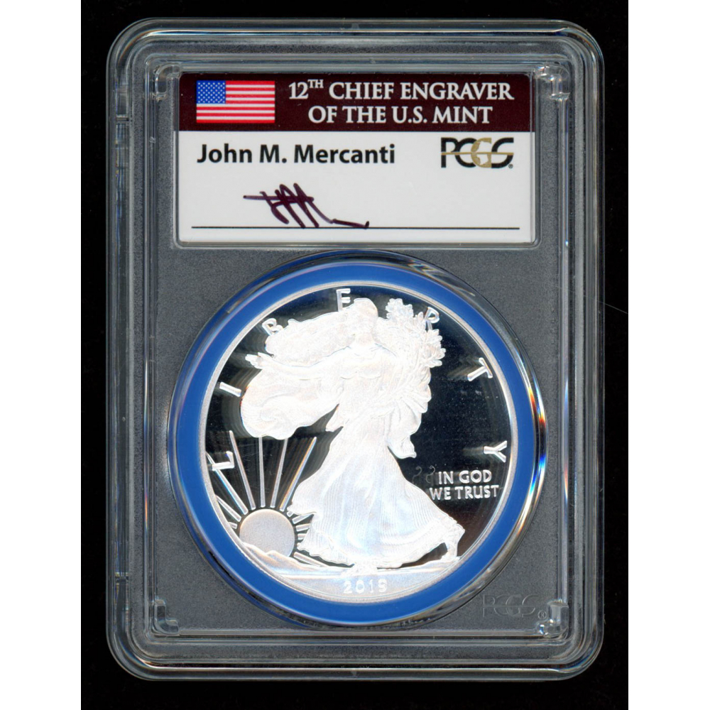 2019W American Silver Eagle 1 OneDollar Coin Signed by the 12th