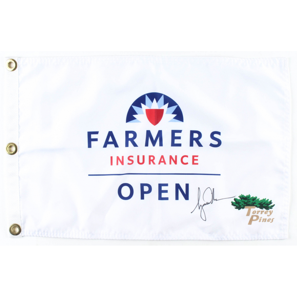 Tiger Woods Signed Farmers Insurance Golf Pin Flag (PSA