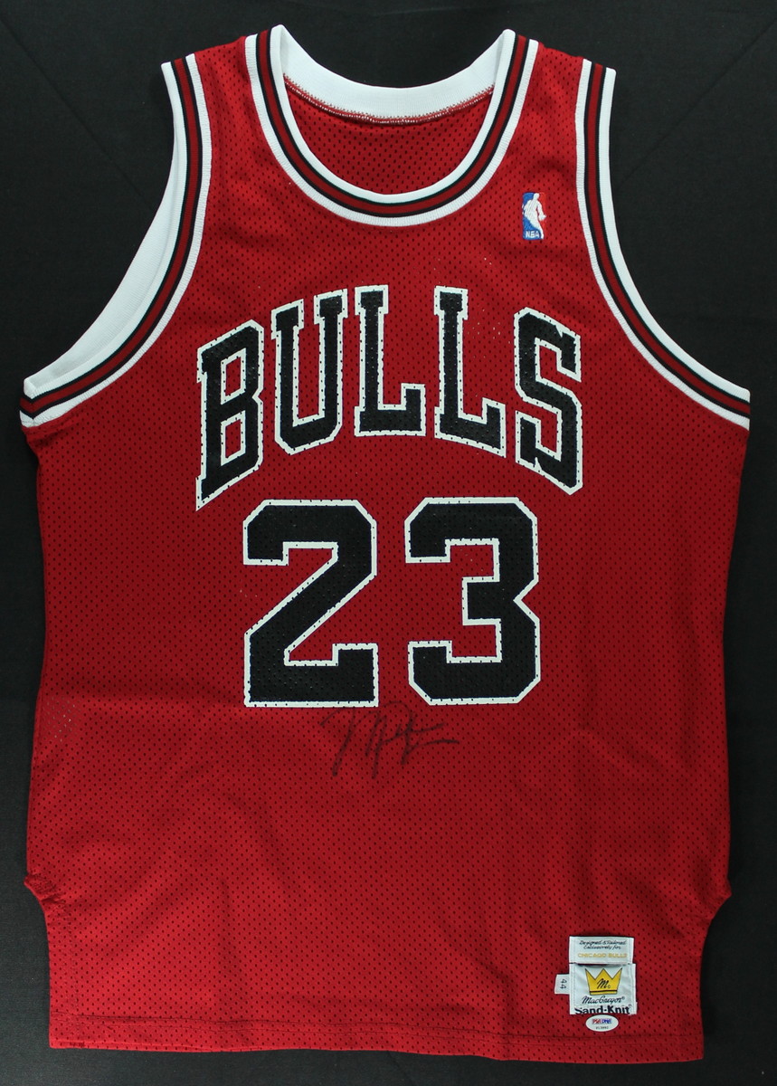 Michael Jordan Signed Bulls Authentic Vintage MacGregor Sand-Knit Jersey (PSA LOA) at PristineAuction.com Michael Jordan Signed Bulls Authentic Vintage MacGregor Sand-Knit Jersey (PSA LOA) at PristineAuction.com