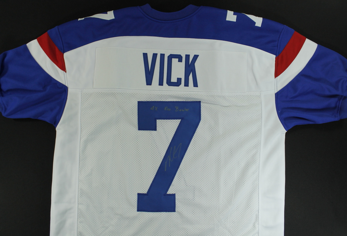 Michael Vick Signed Pro-Bowl Jersey Inscribed "4x Pro Bowler" (Vick COA) at PristineAuction.com Michael Vick Signed Pro-Bowl Jersey Inscribed "4x Pro Bowler" (Vick COA) at PristineAuction.com