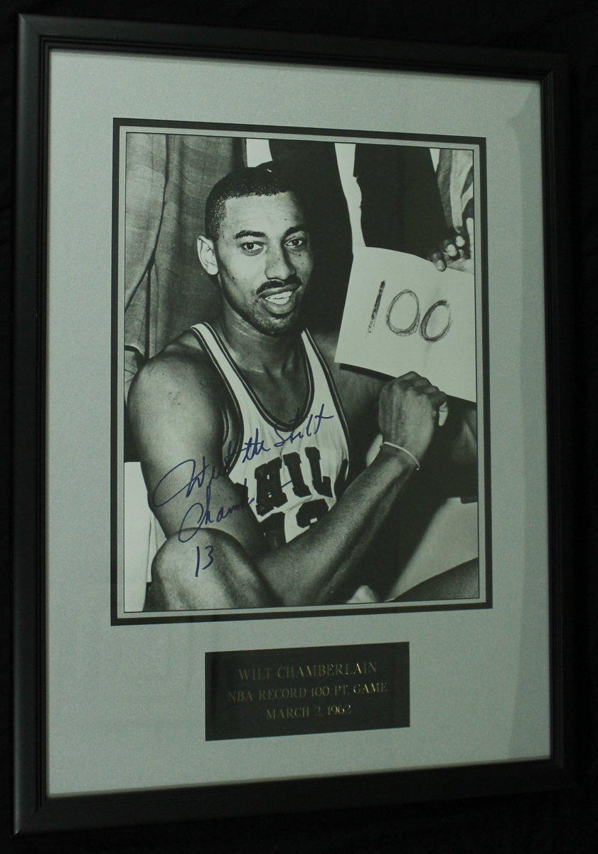 Wilt Chamberlain Signed 24x32 Custom Framed Piece Signed Wilt "The Stilt" Chamberlain at PristineAuction.com Wilt Chamberlain Signed 24x32 Custom Framed Piece Signed Wilt "The Stilt" Chamberlain at PristineAuction.com