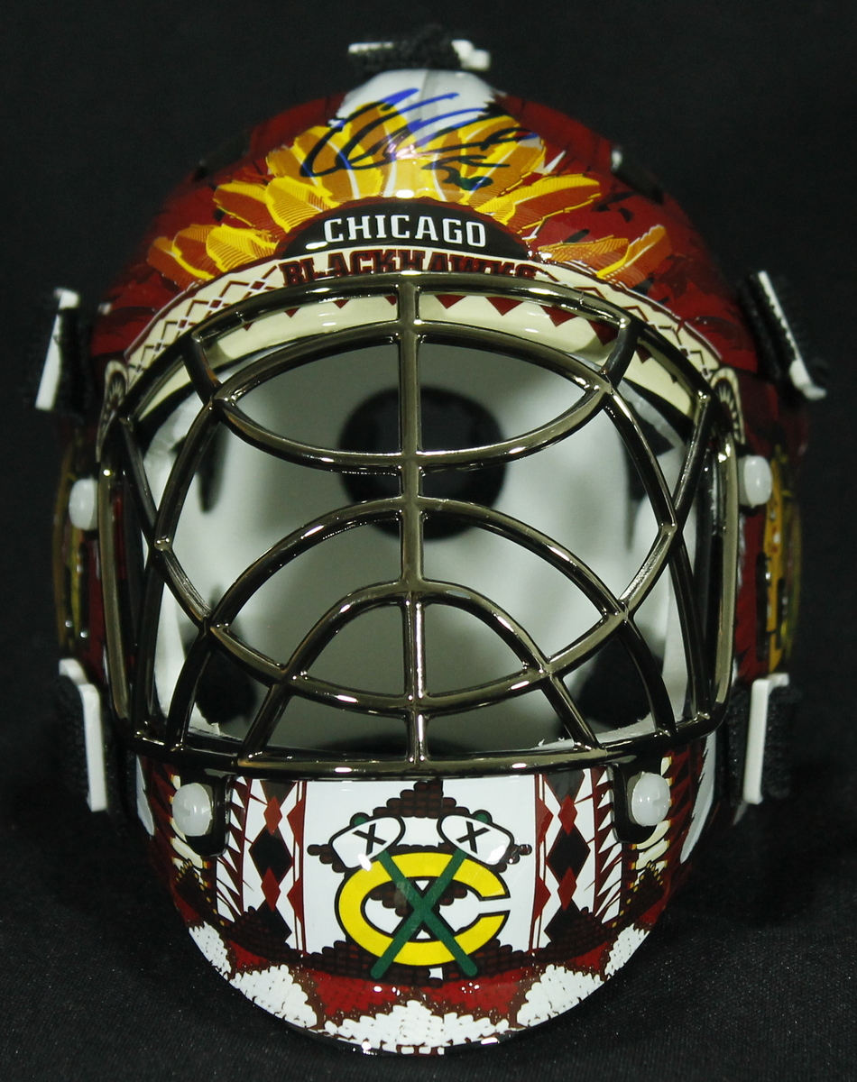 Corey Crawford Signed Blackhawks Mini Goalie Mask (Schwartz COA) at PristineAuction.com Corey Crawford Signed Blackhawks Mini Goalie Mask (Schwartz COA) at PristineAuction.com