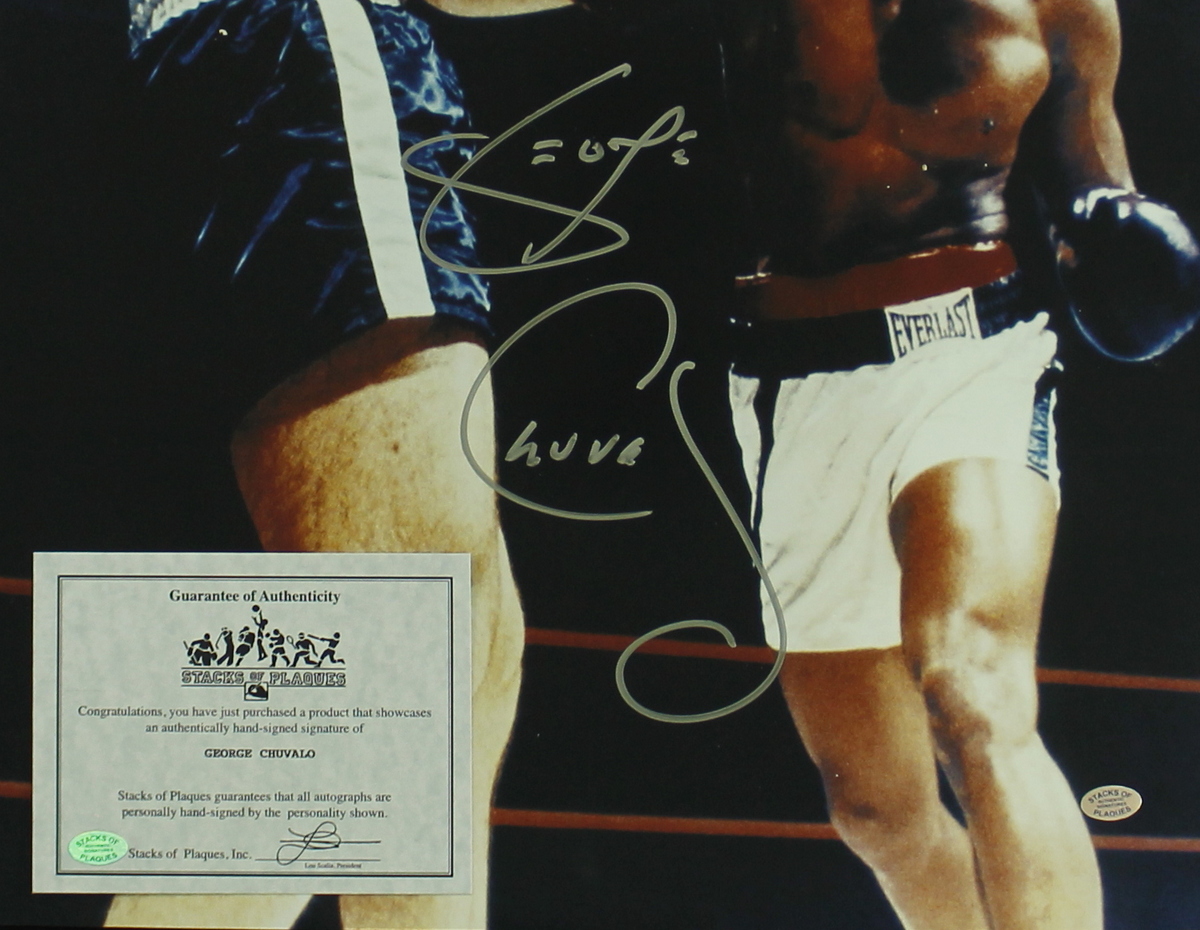 George Chuvalo Signed 16x20 Photo vs. Muhammad Ali (SOP COA) at PristineAuction.com George Chuvalo Signed 16x20 Photo vs. Muhammad Ali (SOP COA) at PristineAuction.com
