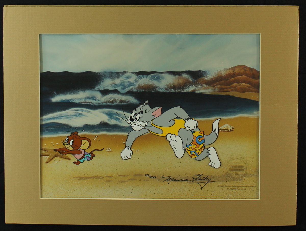 Marcia Fertig Signed 'Tom & Jerry' Original 12x16 Hand-Painted Animation Cel: "The Great Chase" #221/250 (Turner Home Entertainment COA) at PristineAuction.com Marcia Fertig Signed 'Tom & Jerry' Original 12x16 Hand-Painted Animation Cel: "The Great Chase" #221/250 (Turner Home Entertainment COA) at PristineAuction.com