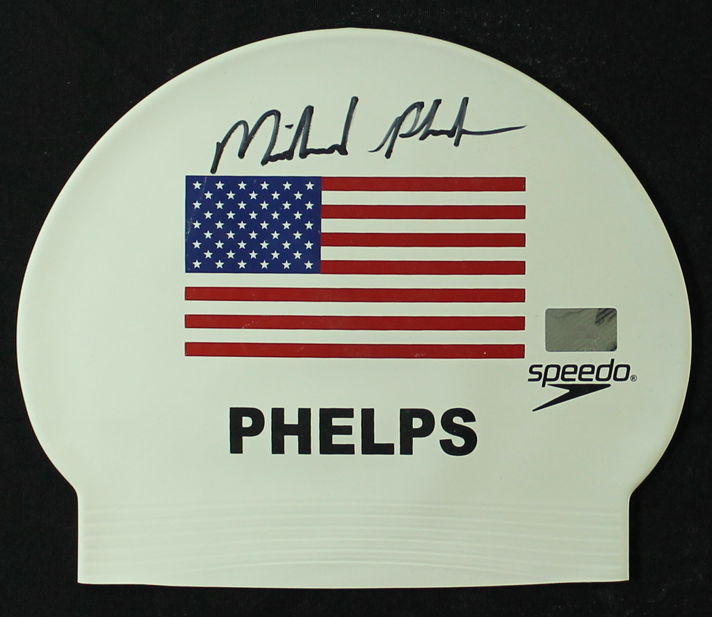 Michael Phelps Signed Speedo Swim Cap (GTSM COA) at PristineAuction.com Michael Phelps Signed Speedo Swim Cap (GTSM COA) at PristineAuction.com
