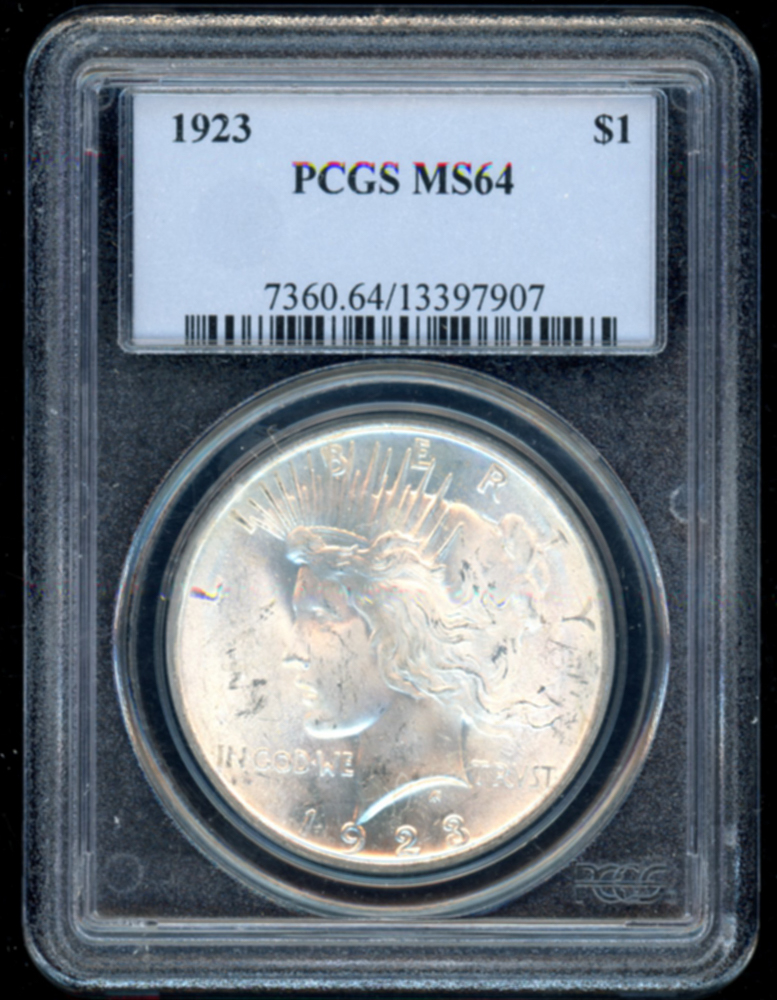 1923 Peace Silver Dollar (PCGS MS64) at PristineAuction.com 1923 Peace Silver Dollar (PCGS MS64) at PristineAuction.com