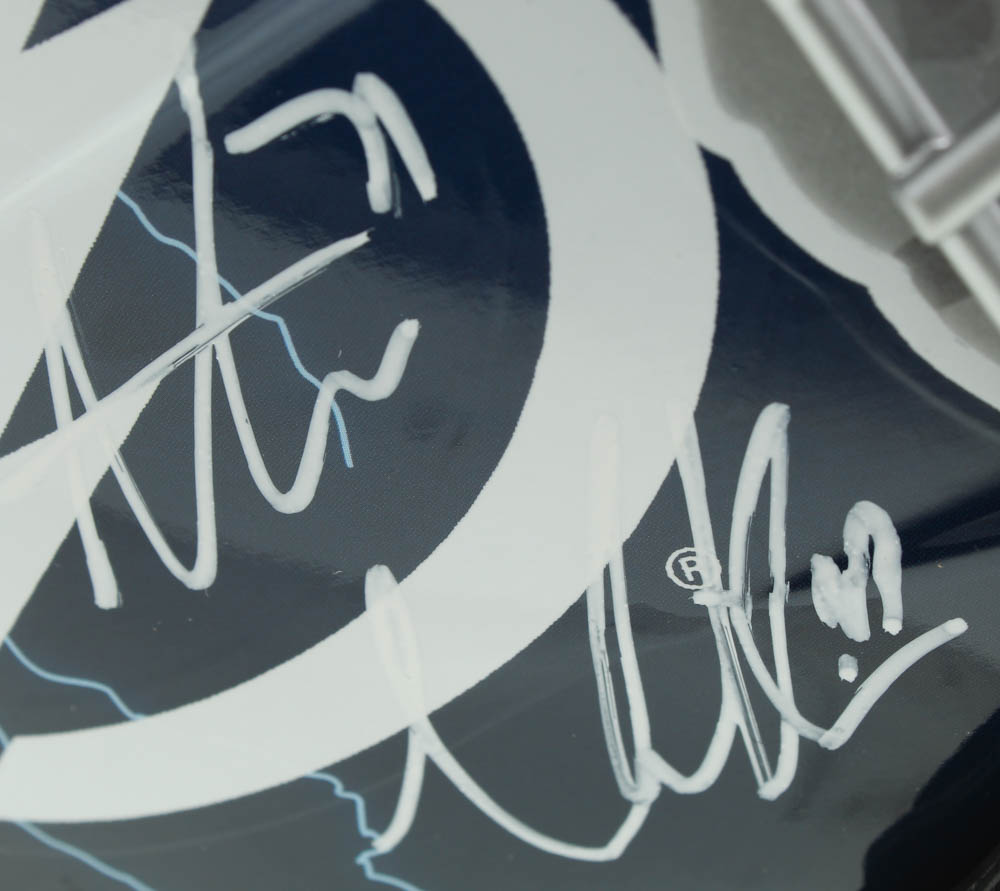 2019-20 Lightning Full-Size Goalie Mask Team-Signed by (17) with Andrei Vasilevskiy, Victor Hedman, Brayden Point (JSA ALOA) at PristineAuction.com 2019-20 Lightning Full-Size Goalie Mask Team-Signed by (17) with Andrei Vasilevskiy, Victor Hedman, Brayden Point (JSA ALOA) at PristineAuction.com