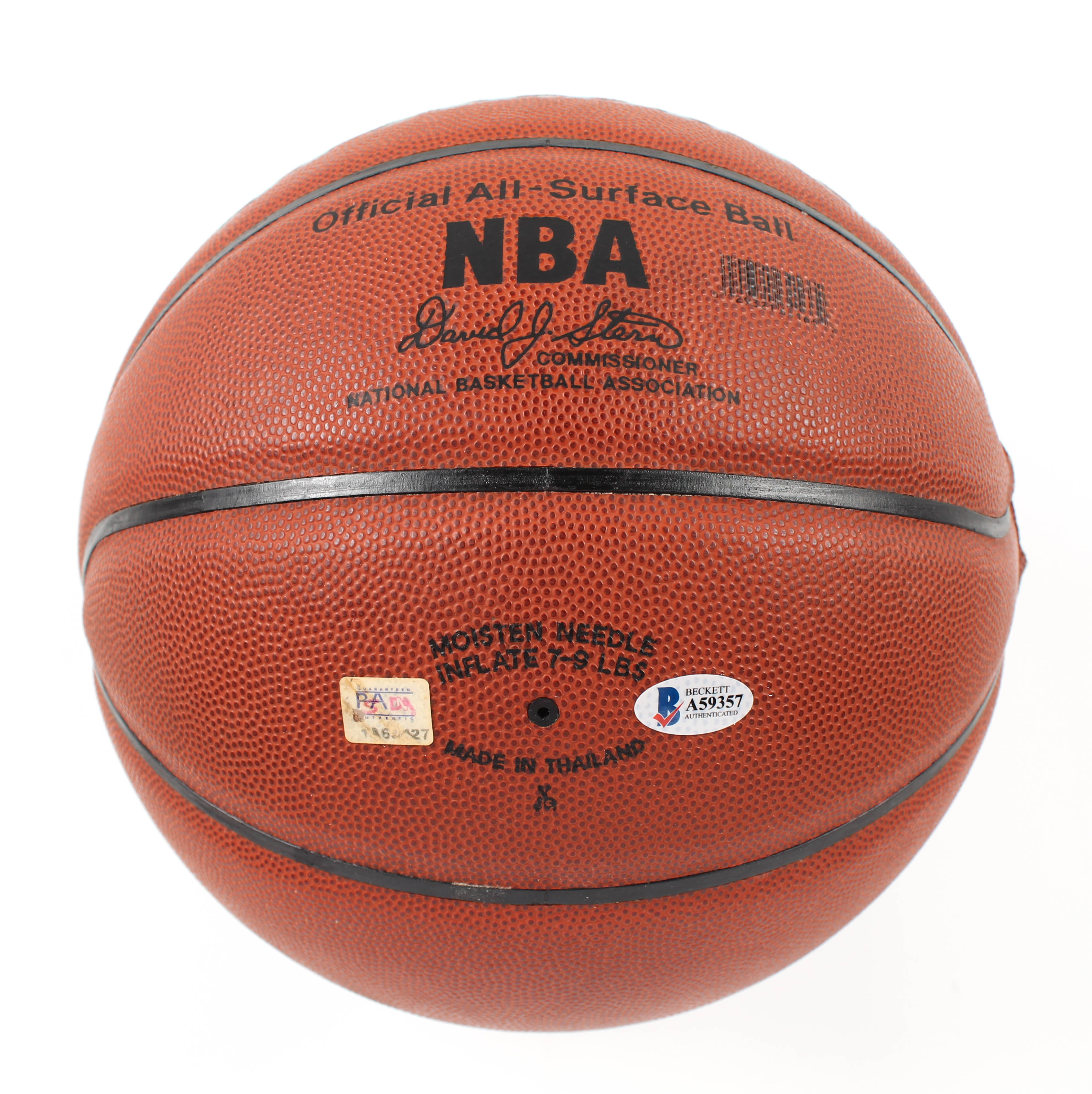 Lot of (2) Kobe Bryant Items With Signed NBA Basketball WIth DIsplay Case & 1999 Game Worn Warm Ups Piece (Beckett LOA & PSA Hologram) at PristineAuction.com Lot of (2) Kobe Bryant Items With Signed NBA Basketball WIth DIsplay Case & 1999 Game Worn Warm Ups Piece (Beckett LOA & PSA Hologram) at PristineAuction.com