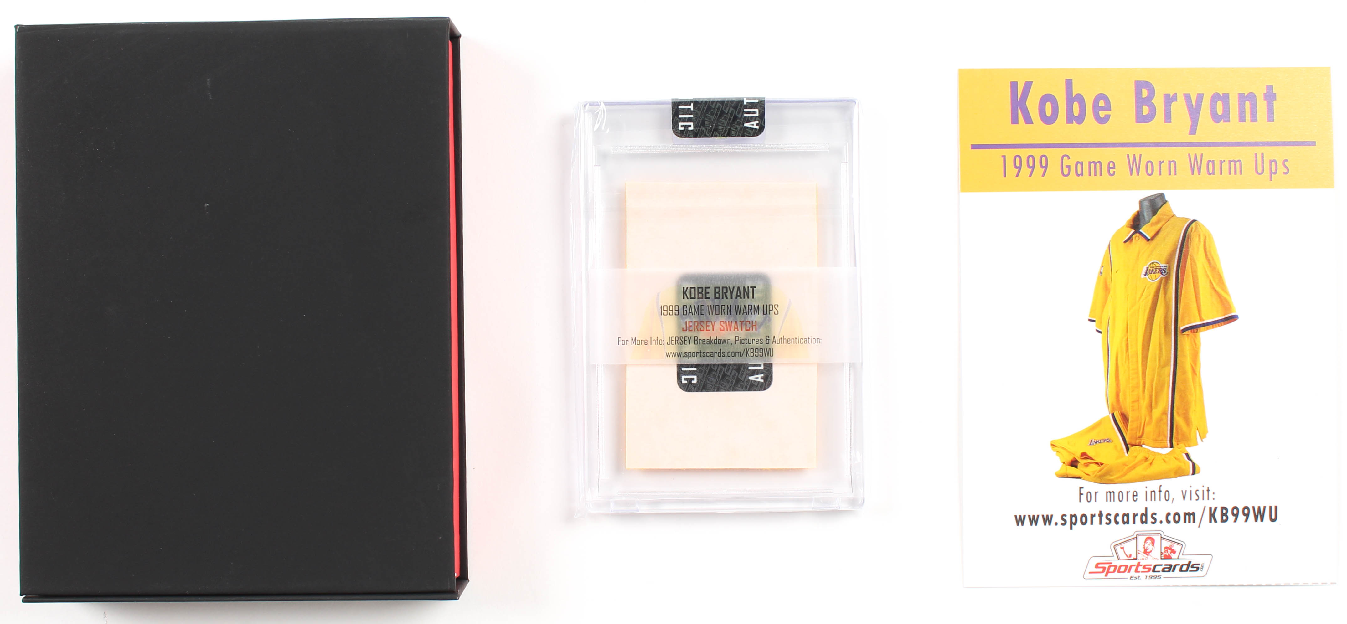 Lot of (2) Kobe Bryant Items With Signed NBA Basketball WIth DIsplay Case & 1999 Game Worn Warm Ups Piece (Beckett LOA & PSA Hologram) at PristineAuction.com Lot of (2) Kobe Bryant Items With Signed NBA Basketball WIth DIsplay Case & 1999 Game Worn Warm Ups Piece (Beckett LOA & PSA Hologram) at PristineAuction.com