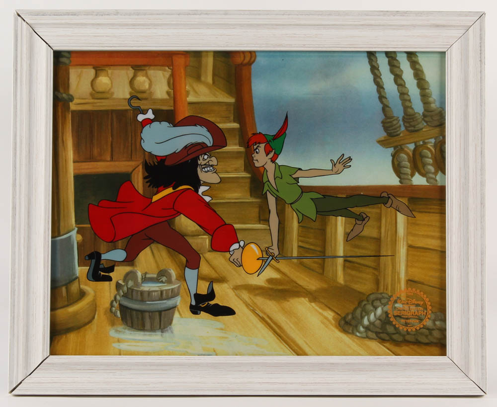 Walt Disney's "Peter Pan" 13x16 Custom Framed 2 Piece Animation Serigraph Display at PristineAuction.com Walt Disney's "Peter Pan" 13x16 Custom Framed 2 Piece Animation Serigraph Display at PristineAuction.com