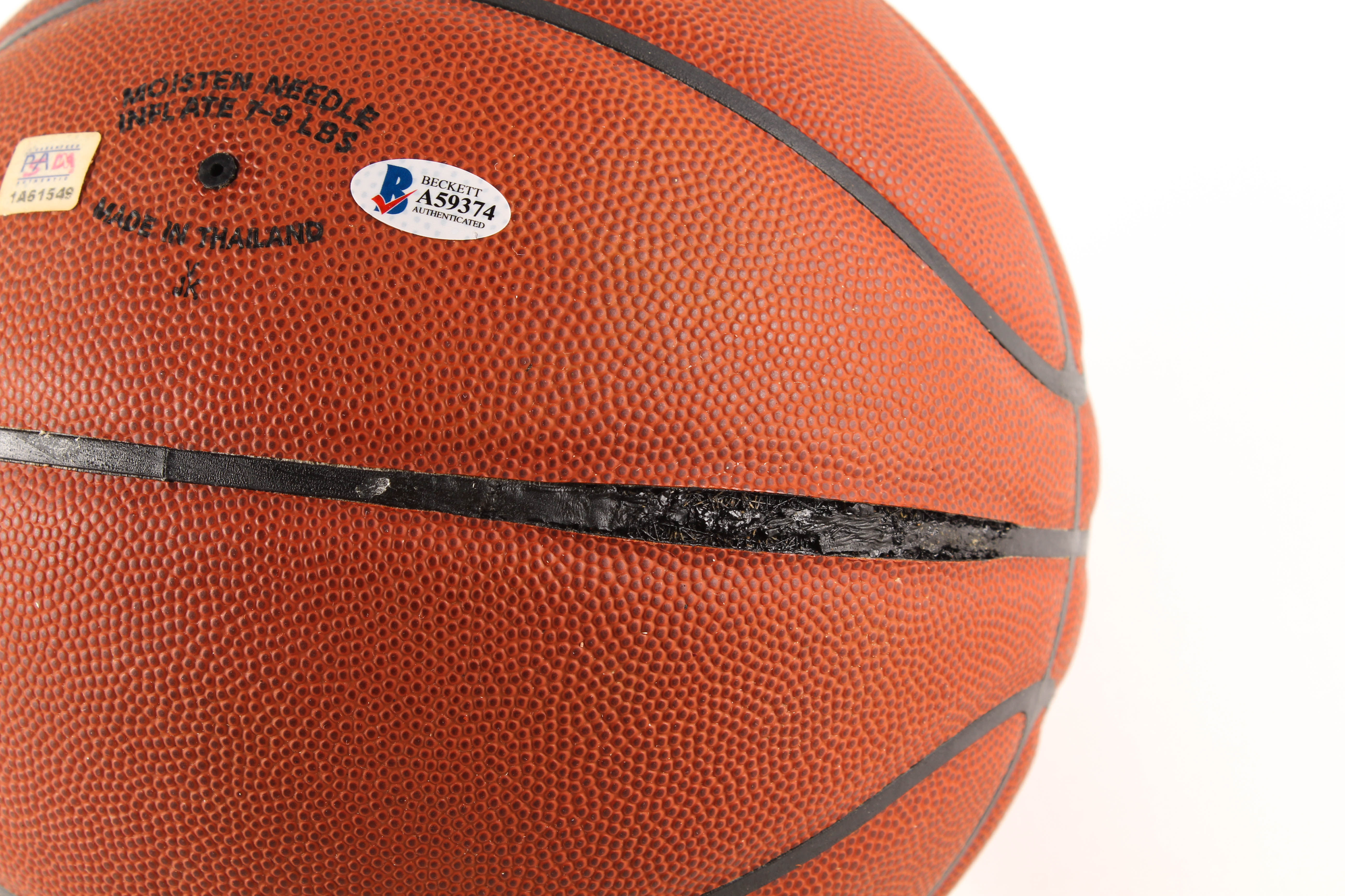 Lot of (2) Kobe Bryant Items With Signed NBA Basketball WIth DIsplay Case & 1999 Game Worn Warm Ups Piece (Beckett LOA & PSA Hologram) at PristineAuction.com Lot of (2) Kobe Bryant Items With Signed NBA Basketball WIth DIsplay Case & 1999 Game Worn Warm Ups Piece (Beckett LOA & PSA Hologram) at PristineAuction.com