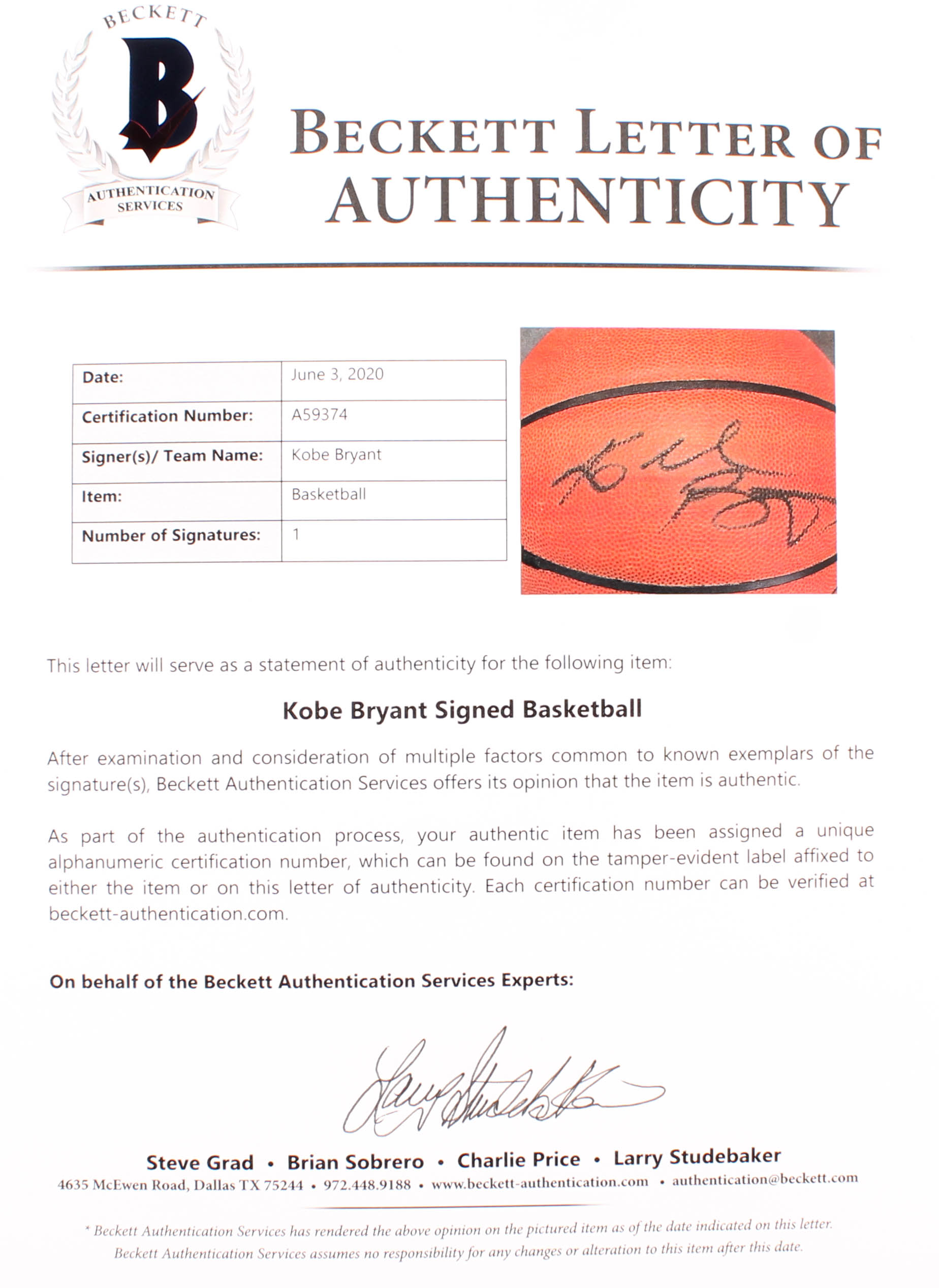 Lot of (2) Kobe Bryant Items With Signed NBA Basketball WIth DIsplay Case & 1999 Game Worn Warm Ups Piece (Beckett LOA & PSA Hologram) at PristineAuction.com Lot of (2) Kobe Bryant Items With Signed NBA Basketball WIth DIsplay Case & 1999 Game Worn Warm Ups Piece (Beckett LOA & PSA Hologram) at PristineAuction.com