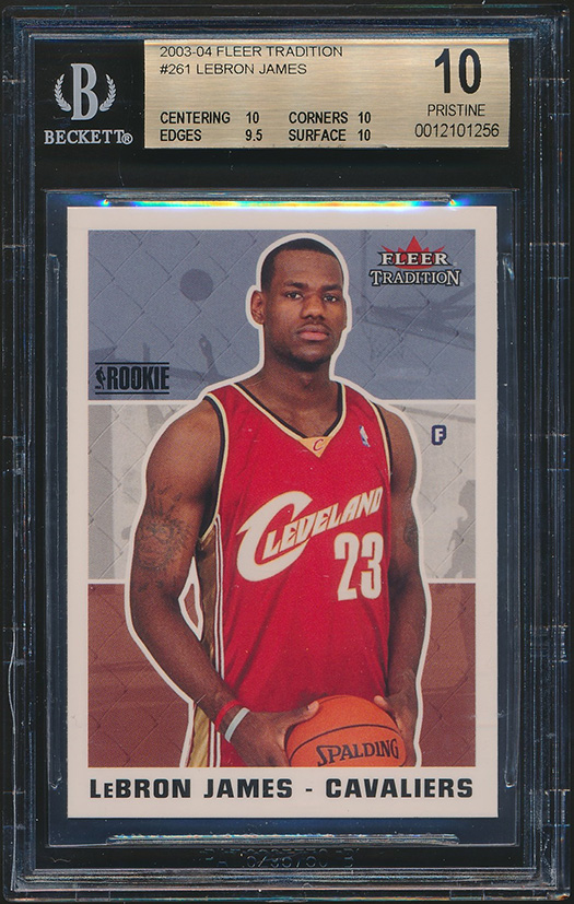 LeBron James 2003-04 Fleer Tradition #261 RC (BGS 10) at PristineAuction.com LeBron James 2003-04 Fleer Tradition #261 RC (BGS 10) at PristineAuction.com