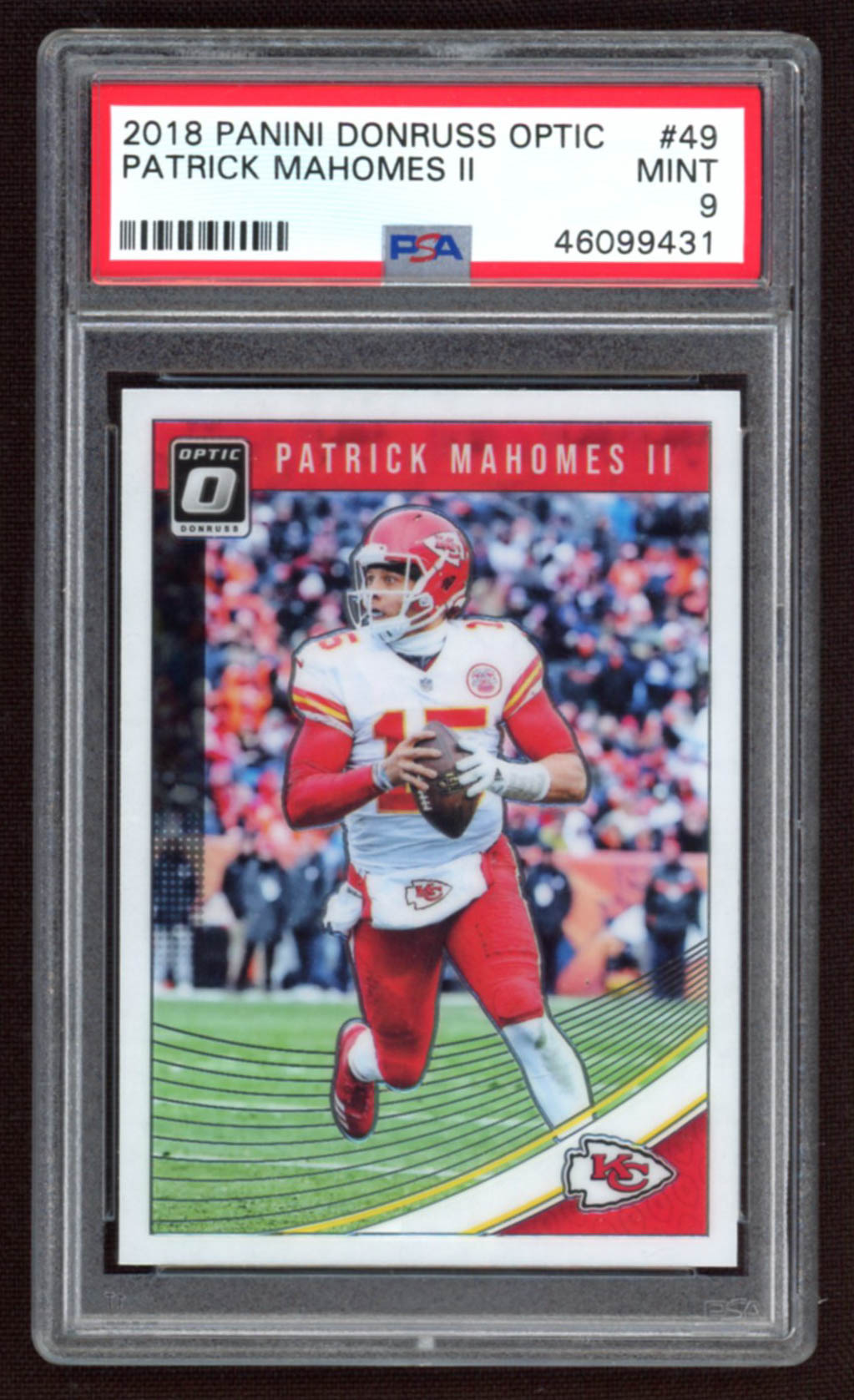 Patrick Mahomes II 2018 Donruss Optic #49 (PSA 9) at PristineAuction.com Patrick Mahomes II 2018 Donruss Optic #49 (PSA 9) at PristineAuction.com