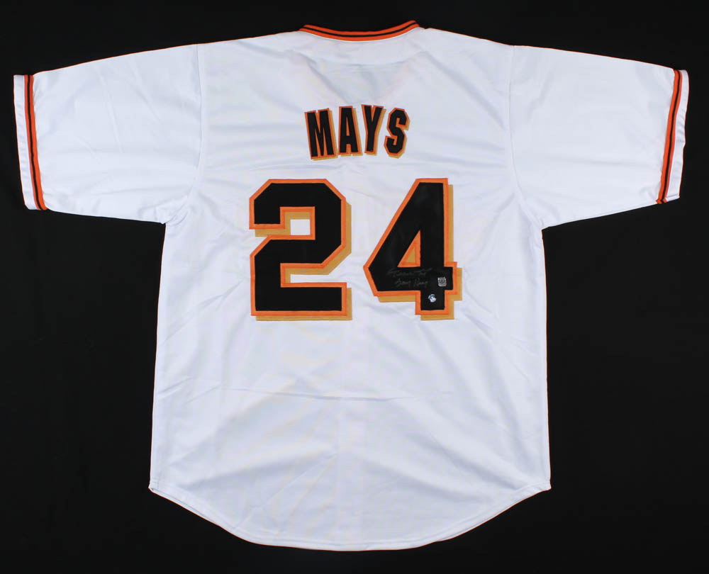 willie mays signed jersey