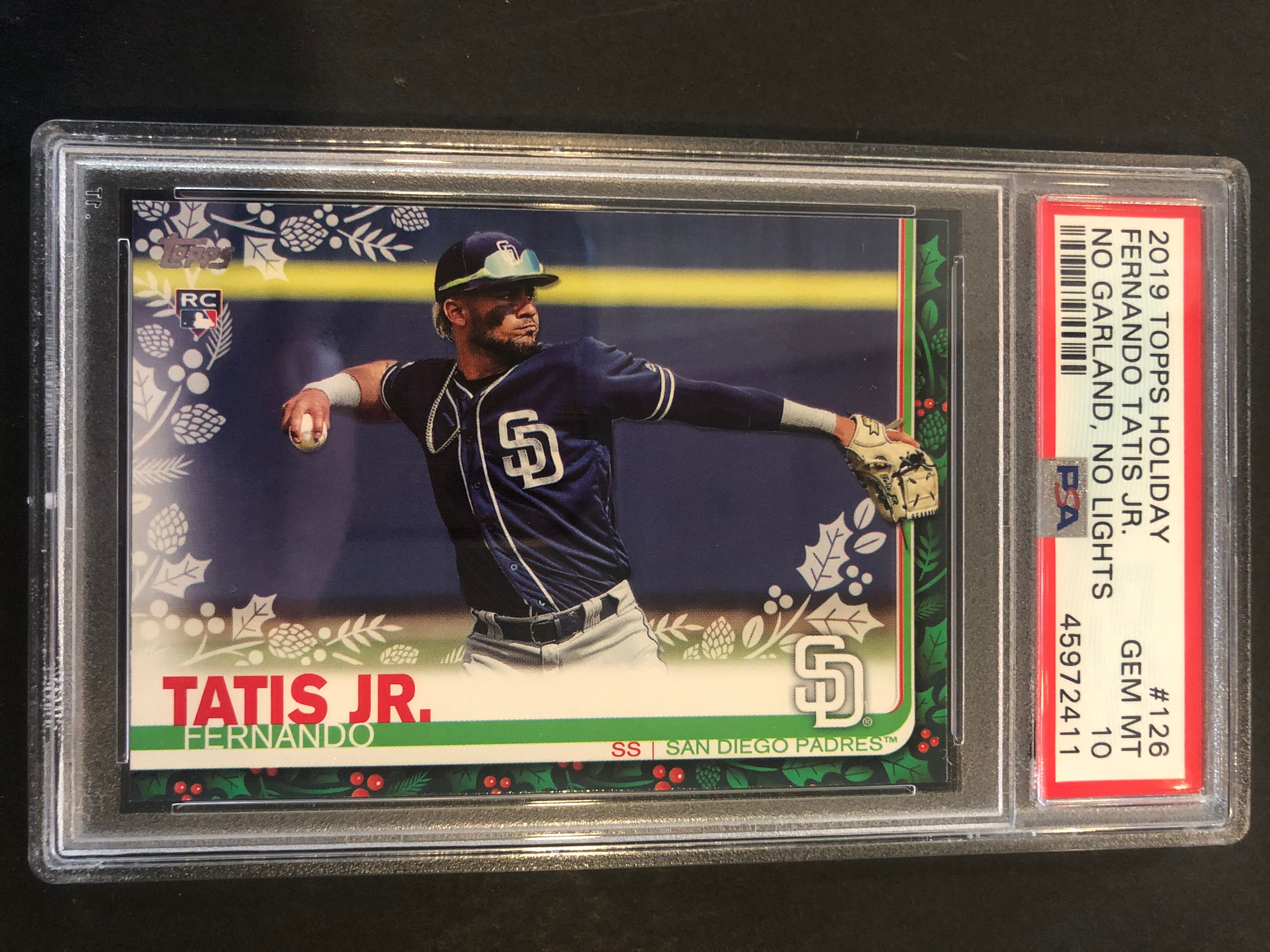 Fernando Tatis Jr. 2019 Topps Holiday #126 No Garland / No Lights RC (PSA 10) at PristineAuction.com Fernando Tatis Jr. 2019 Topps Holiday #126 No Garland / No Lights RC (PSA 10) at PristineAuction.com