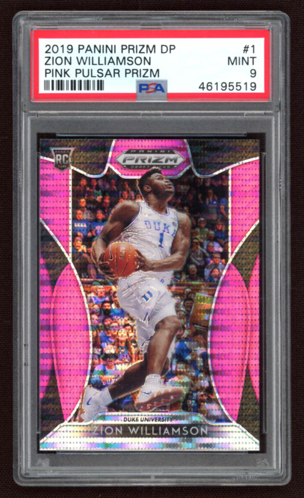 Zion Williamson 2019-20 Panini Prizm Draft Picks Prizms Pink Pulsar #1 RC (PSA 9) at PristineAuction.com Zion Williamson 2019-20 Panini Prizm Draft Picks Prizms Pink Pulsar #1 RC (PSA 9) at PristineAuction.com