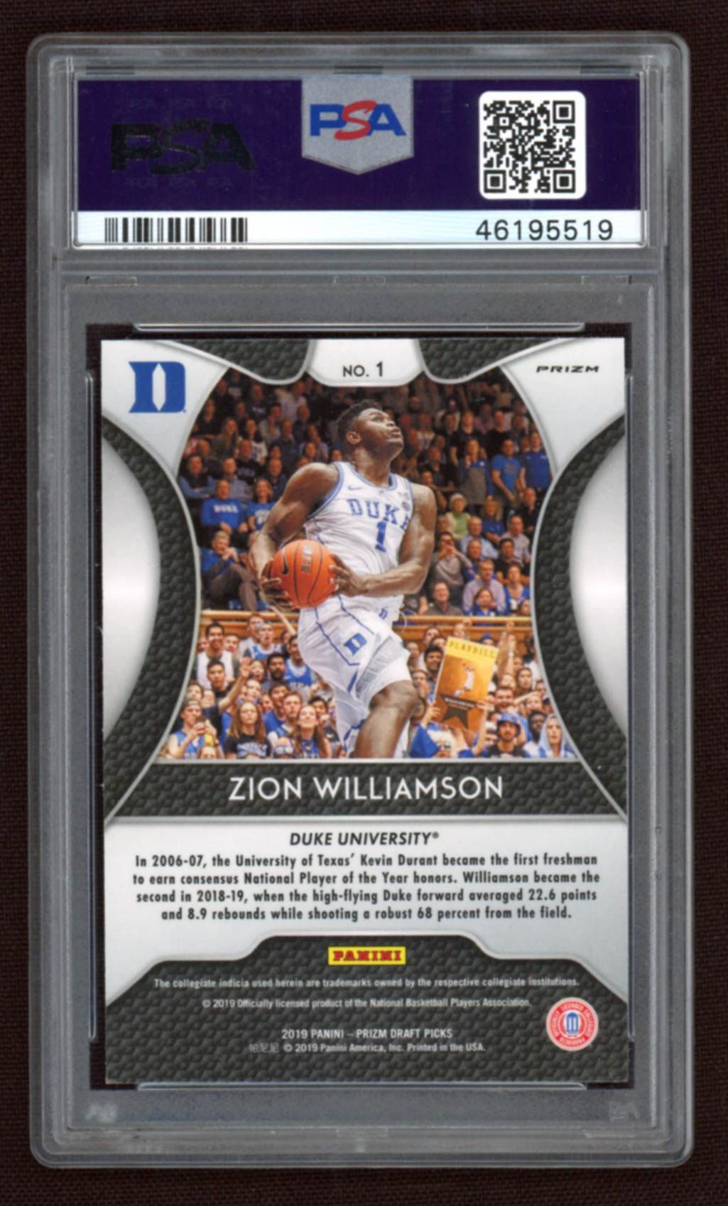Zion Williamson 2019-20 Panini Prizm Draft Picks Prizms Pink Pulsar #1 RC (PSA 9) at PristineAuction.com Zion Williamson 2019-20 Panini Prizm Draft Picks Prizms Pink Pulsar #1 RC (PSA 9) at PristineAuction.com