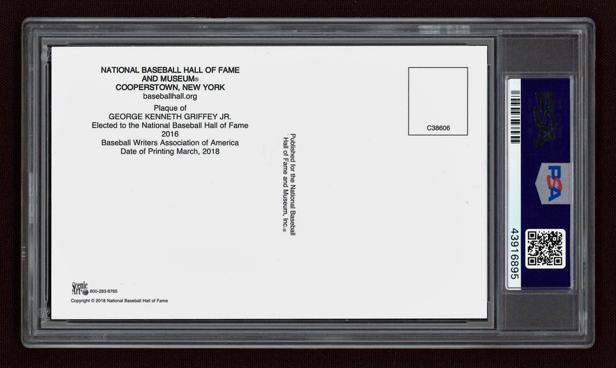 Ken Griffey Jr. Signed Yellow Hall of Fame Plaque Postcard (PSA Encapsulated) at PristineAuction.com Ken Griffey Jr. Signed Yellow Hall of Fame Plaque Postcard (PSA Encapsulated) at PristineAuction.com