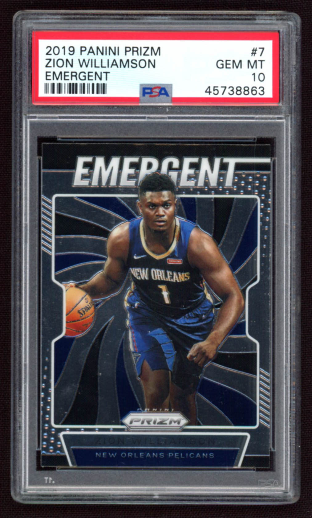 Zion Williamson 2019-20 Panini Prizm Emergent #7 (PSA 10) at PristineAuction.com Zion Williamson 2019-20 Panini Prizm Emergent #7 (PSA 10) at PristineAuction.com