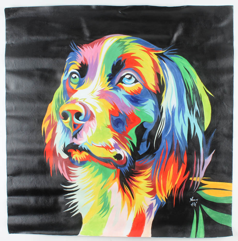 Rodney Weng - "Man's Best Friend" 29x29 Original Oil Panting on Linen (PA LOA) at PristineAuction.com Rodney Weng - "Man's Best Friend" 29x29 Original Oil Panting on Linen (PA LOA) at PristineAuction.com