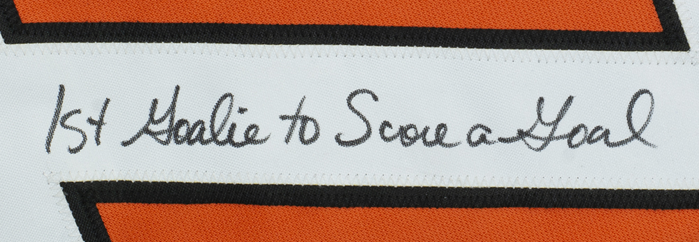Ron Hextall Signed Jersey Inscribed "1st Goalie To Score A Goal" (JSA COA) at PristineAuction.com Ron Hextall Signed Jersey Inscribed "1st Goalie To Score A Goal" (JSA COA) at PristineAuction.com