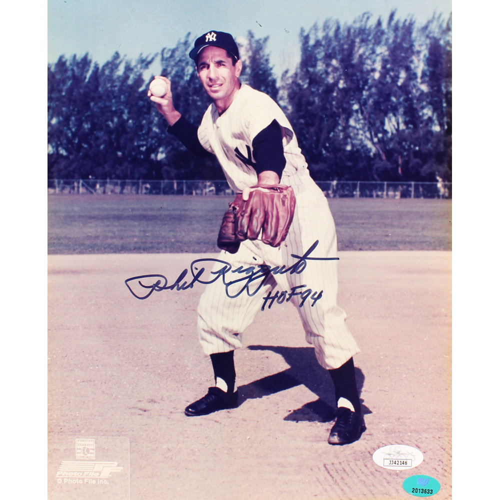 Phil Rizzuto Signed Yankees 8x10 Photo Inscribed "HOF 94" (JSA COA
