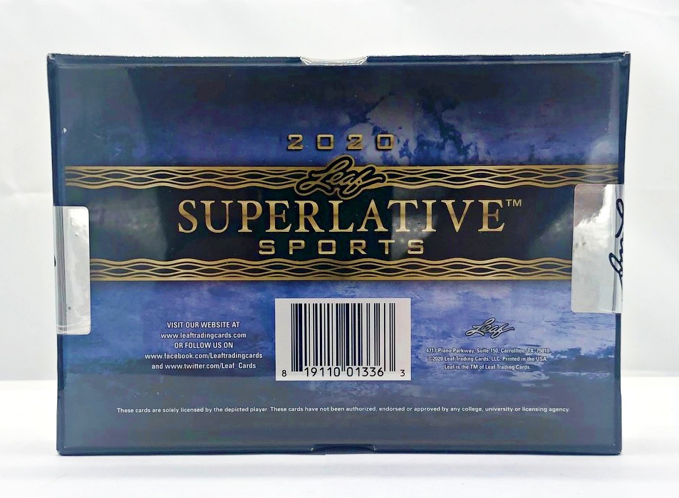 2020 Leaf Superlative Sports Hobby Box of (1) Card at PristineAuction.com 2020 Leaf Superlative Sports Hobby Box of (1) Card at PristineAuction.com