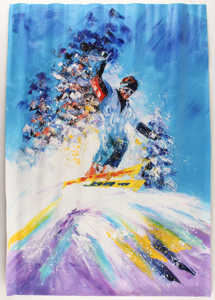 Rodney Weng Signed “Downhill Adventure” 25x35.25 Original Oil Panting on Linen (PA LOA) at PristineAuction.com Rodney Weng Signed “Downhill Adventure” 25x35.25 Original Oil Panting on Linen (PA LOA) at PristineAuction.com